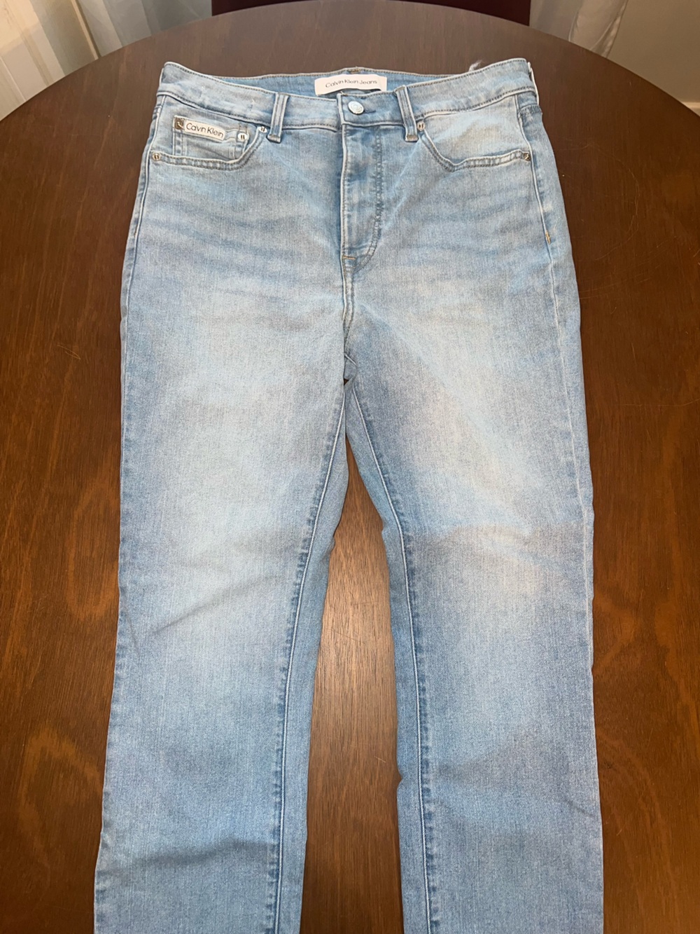 Calvin Klein High Rise Skinny Ankle Jeans - Light Blue Denim